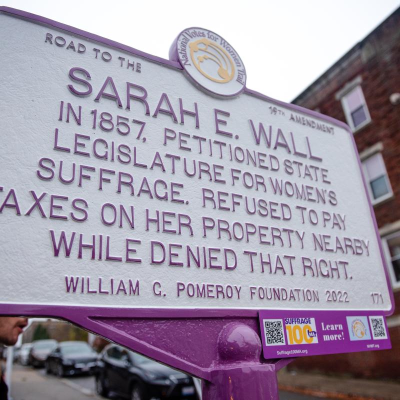 Sarah E. Wall Suffrage Marker