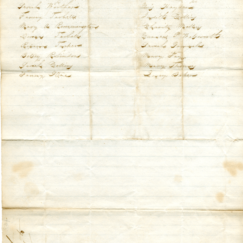 List on names on a historical document