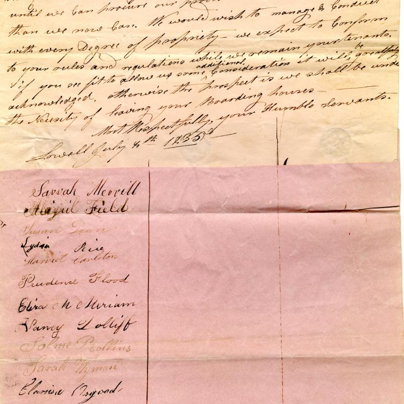 List of names on a historical petition