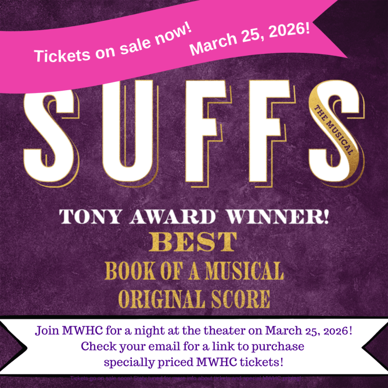 Advertisement for the musical Suffs in Boston on March 25, 2026
