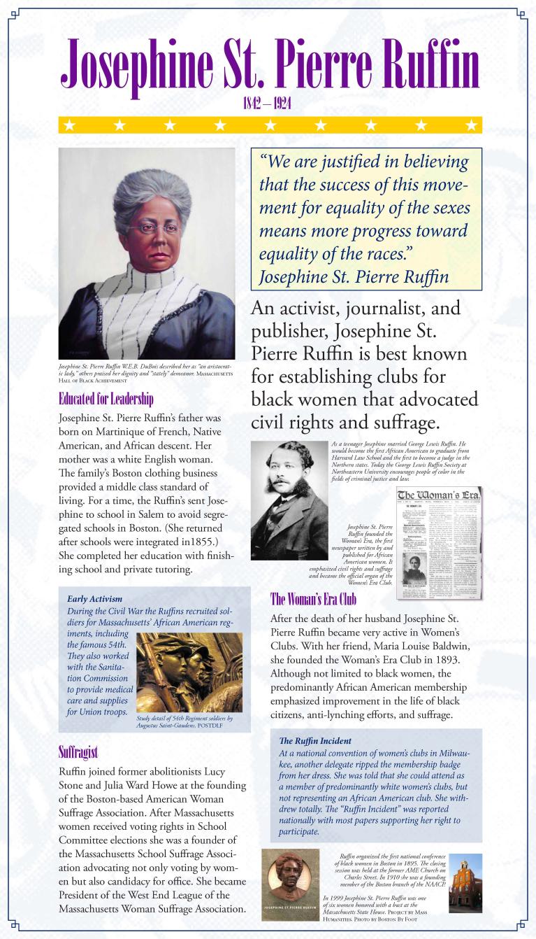 Informational display panel about Josephine St. Pierre Ruffin