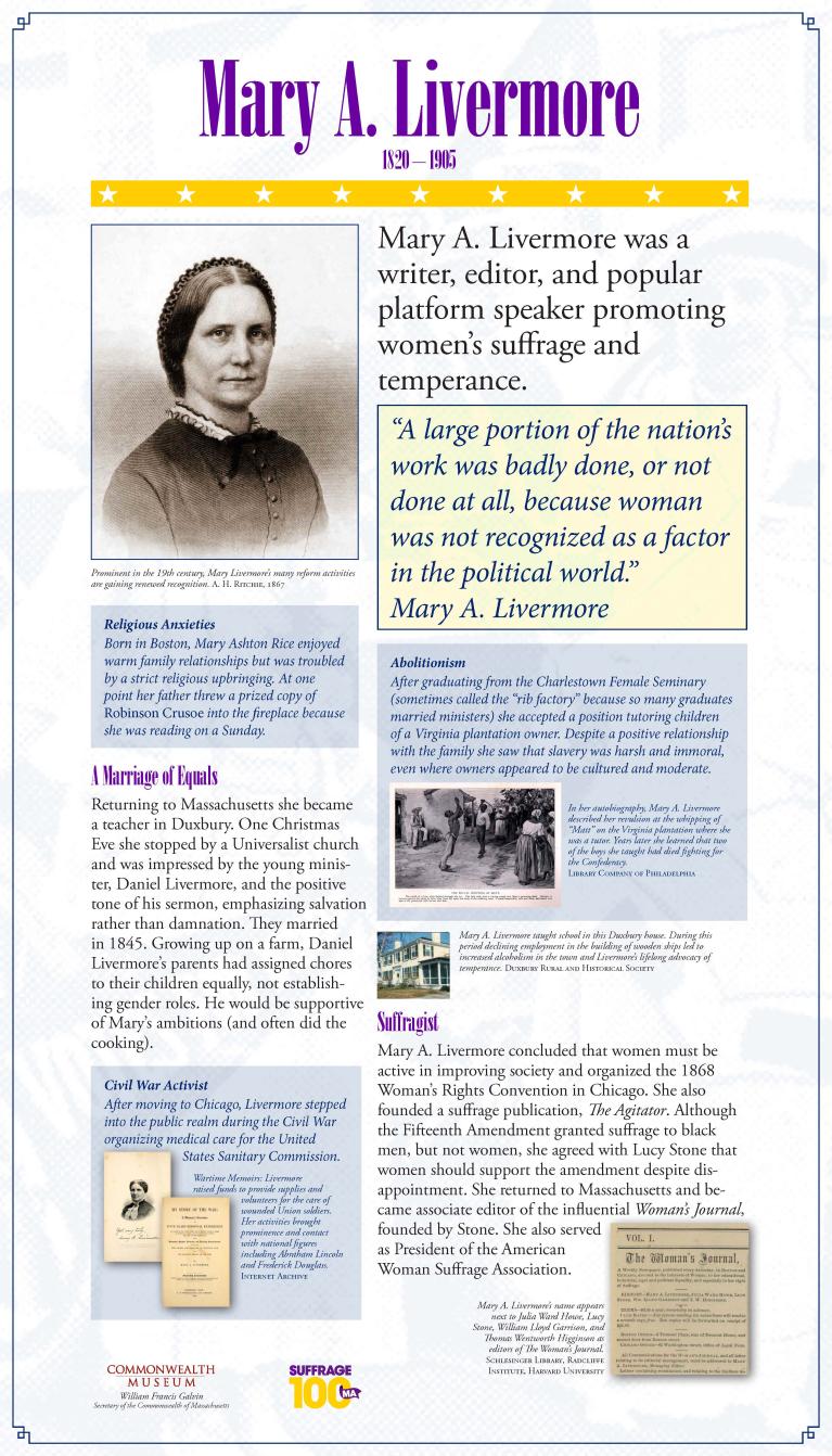 Display Panel featuring suffragist Mary Livermore