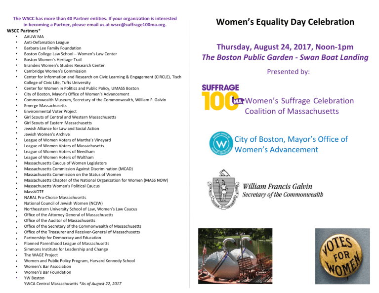 Women's Equality Day 2017 print program.