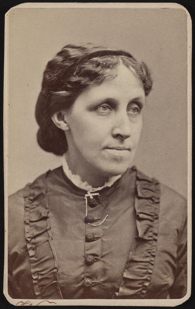 Black and white portrait of Louisa May Alcott