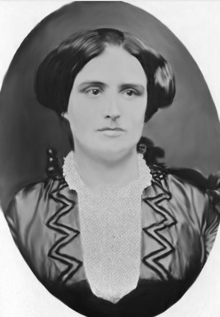 Black and white portrait of woman.