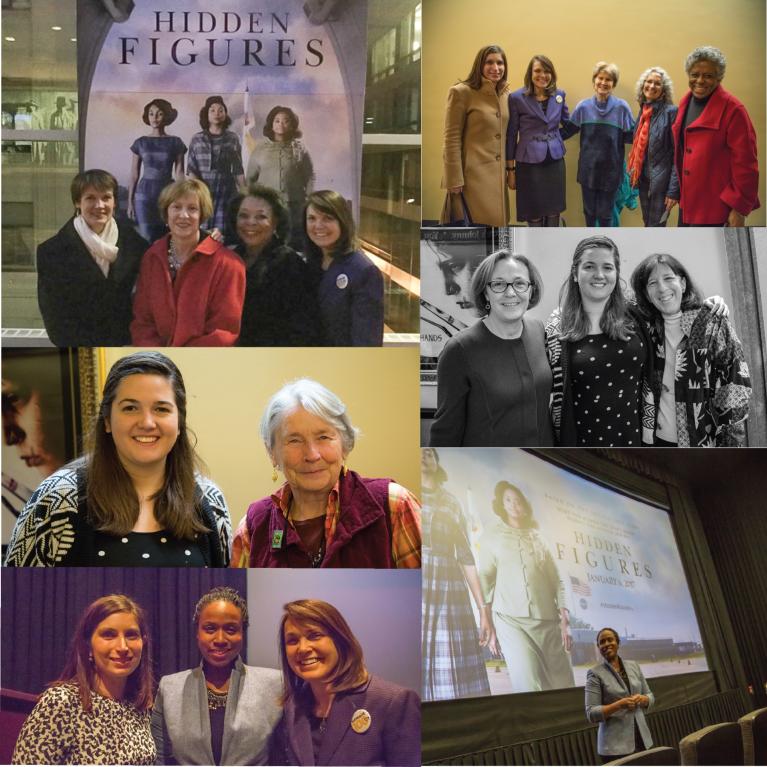 Photo collage of Hidden Figures movie screening.