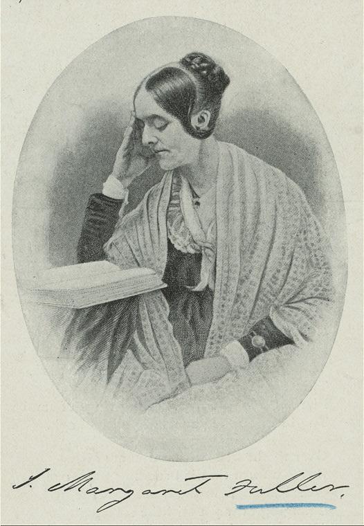 Black and white drawn portrait of woman reading.